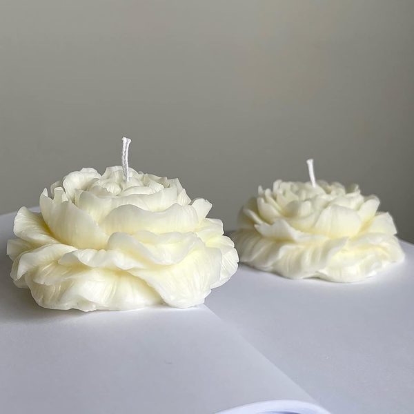 2 Pack Peony Candle Rose Tulip Silicone Wave Spiral Candle Mold - Silicone Resin Casting Molds for Candle & Resin & Soap Craft Supplies