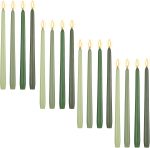 16 Pcs 10 Inch Long Tapered Candle Stick Bulk Smokeless Unscented Burning Candlestick Paraffin Wax with Cotton Wick for Dinner Valentine Wedding Party Church (Gradient Green)