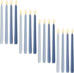 16 Pcs 10 Inch Long Tapered Candle Stick Bulk Smokeless Unscented Burning Candlestick Paraffin Wax with Cotton Wick for Dinner Valentine Wedding Party Church (Gradient Blue)