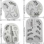 4PCS Marine Theme Fondant Silicone Mold Seaweed Sea Fish Crab Coral Conch Sea Shells Shape DIY Handmade Baking Tools