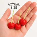 Set of 12 Cherry Birthday Candles – Handmade Beeswax Cake Candles with Cotton Wicks – Eco-Friendly Red Cherry Shaped Candles for Parties, Weddings, Cupcakes, Celebrations