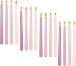 64 Pcs 10 Inch Long Tapered Candle Stick Bulk Smokeless Unscented Burning Candlestick Paraffin Wax with Cotton Wick for Dinner Valentine Wedding Party Church (Gradient Pink)