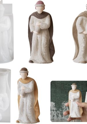 Silicone Born Jesus Nativity Scene Mold - Silicone Resin Casting Molds for Candle & Resin & Soap Craft Supplies