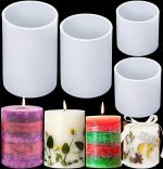 Silicone Molds for Candle Making, 4In and 3.5In and 2.5In and 2In Cylinder Mould Epoxy Resin Casting for Candlestick Make