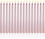 10 Inch Long Tapered Candle Stick Bulk Smokeless Unscented Burning Candlestick Paraffin Wax with Cotton Wick for Dinner Valentine Wedding Party Church (Rose Gold,16)