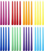 32 Pcs Long Taper Candlestick Bulk 10 Inch Colorful Tapered Candle Smokeless Unscented Candlestick 8 Hour Burn Paraffin Wax with Cotton Wick for Dinner Wedding Party Church Home Decor(Rainbow)