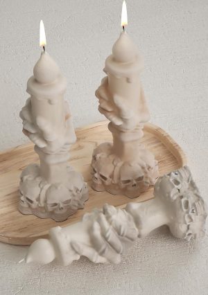 Skull Candle Light Mold Skull - Resin Casting Silicone Molds for Home Decor & Candle Making Wave Spiral Mold